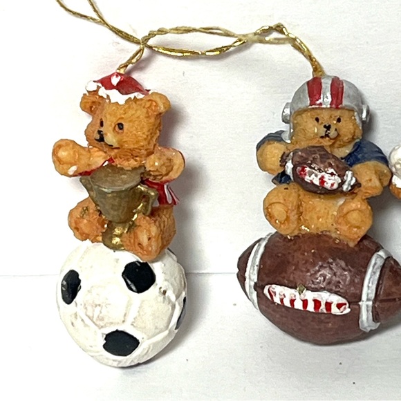Bears & Sports Themed Mini Christmas Ornament Lot (9piece) - Picture 2 of 5
